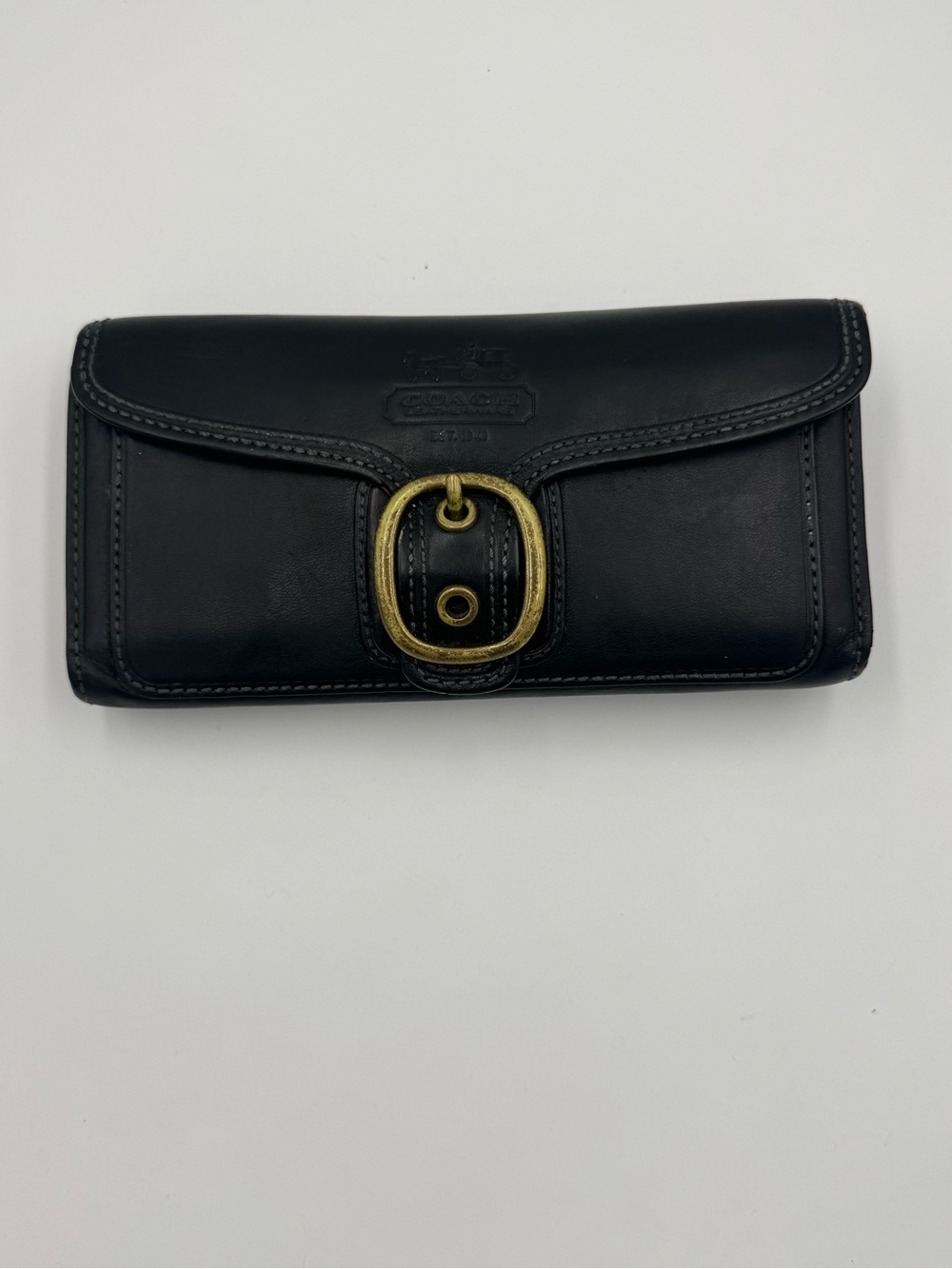 Coach Bleeker Black & Pink Leather with Tattersall Lining & Brass Buckle
